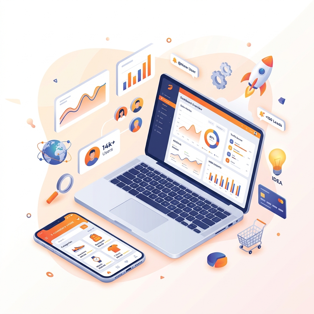 ZROWEB – Website and Mobile App Design Illustration