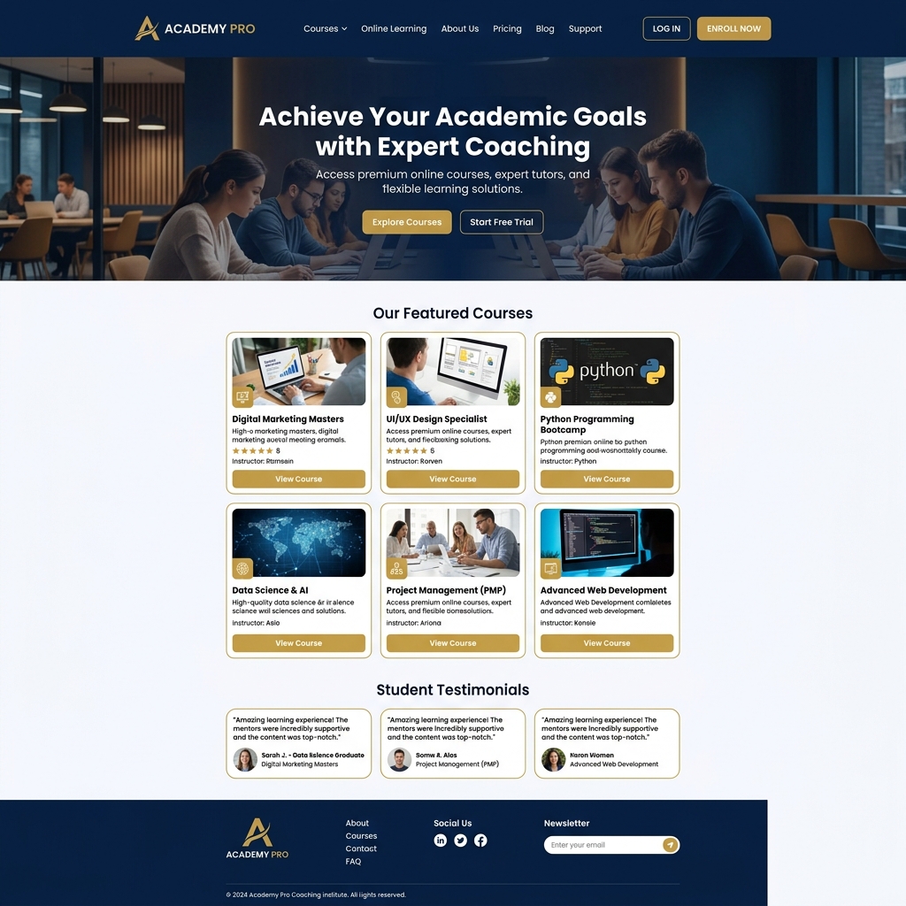 Coaching Institute Website Design by ZROWEB