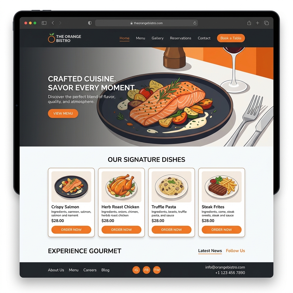 Restaurant Website Design by ZROWEB